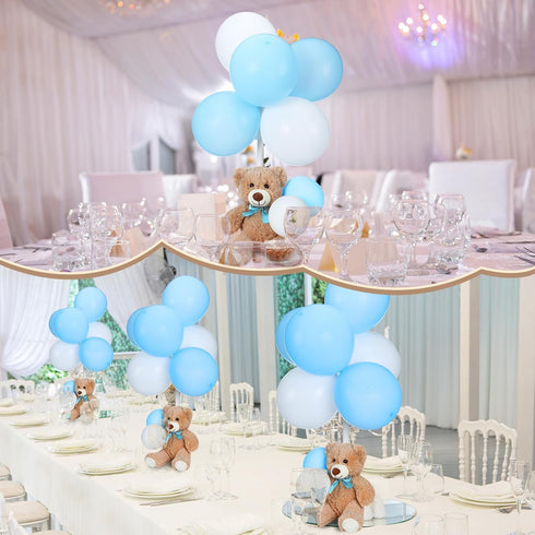 Jenaai 106 Pcs Bear Baby Shower Decoration, 6 Pcs Bears Stuffed Animal with 100 Pcs Balloons for Party Decor