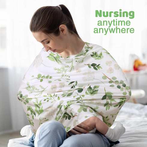 Summer Nursing Cover Breastfeeding Scarf, Car Seat Covers for Babies Infant Carseat Canopy, Stretchy Soft Breathable