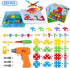 223 Pieces Creative Mosaic Drill Set for Kids - Toy Drill and Screwdriver Puzzle Kit for Ages 3-10