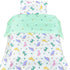 J-pinno Set, 100% 47" 59") Dinosaur Green Cute Boys Girls Cartoon Duvet Cover + Pillowcase Zipper Closure, Cotton