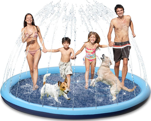 Kids Dog Splash Pad Sprinkler - Jasonwell Non Slip Splash Pool for Puppies, Summer Outdoor Water Toys for Dogs