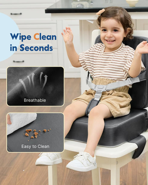 HOMEAL Booster Seat for Kitchen Chair - Toddler Booster Seat for Dining Table - Dining Seat with Adjustable Straps