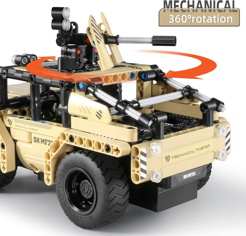STEM Car Toy Building Kit - Remote Control 2in1 Armed Off-Roader for Age 6+, 370 Pcs DIY Engineering Toy