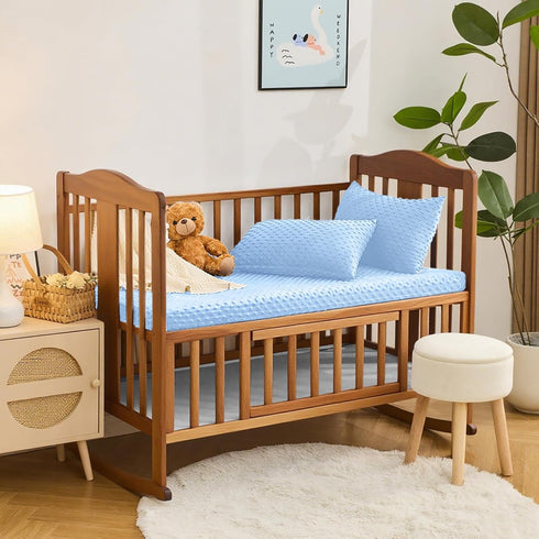 28 52 Inch Entisn Baby Crib Sheets, x Minky Dot Fitted Crib Mattress Sheet for Boys, Soft and Warm Fleece Nursery