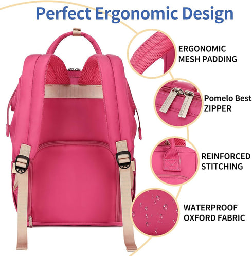 Backpack Pomelo Best Diaper Bag Stylish Waterproof Multifunctional Large Baby Bag with Changing Mat and Stroller Straps