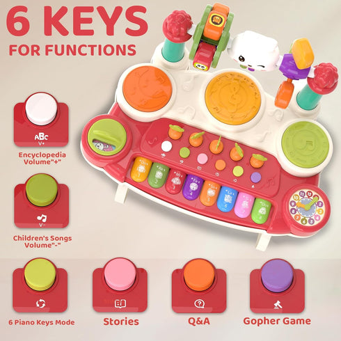 20 1 Set 6 9 12 18 1-3, 1 2 3 4 in Baby Musical Toys - Interactive Piano Keyboard Drum for Infant Months, Toddlers