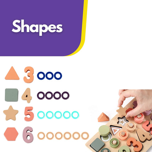 Toddler Montessori Toys for Number, Counting, Math, Stacking Fun for 1 Year Old Boy Gifts (Macaron)