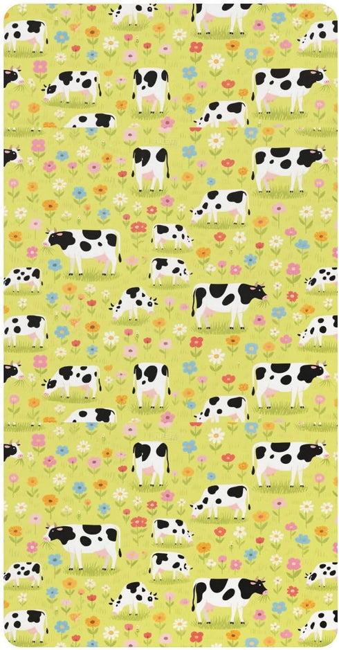 miaozhen Cotton Baby Crib Sheets Soft Farm Animal Cow Flowers Colorful Crib Mattress