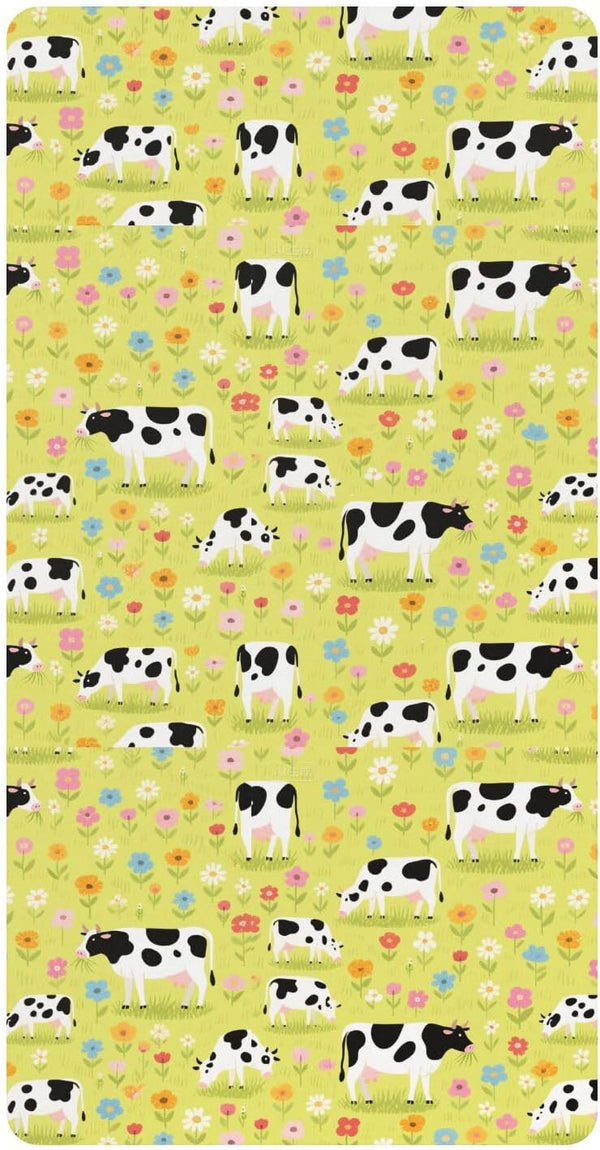 miaozhen Cotton Baby Crib Sheets Soft Farm Animal Cow Flowers Colorful Crib Mattress