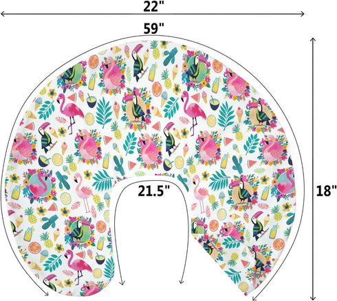 Summer Pink Flamingo Toucan Tropical Fruits Baby Nursing Pillow Covers for Boy Girl Colorful Birds Leaves Nursing