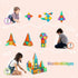 Magnetic Tiles, 96 Pcs Magnetic 3D Building Blocks - Educational Puzzle Magnets Toys for Girls Boys Ages 3+