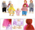 Lovely Happy Family Dolls Playset, Wooden Figures Set of 7 People with Dog for Kids Children Toddlers Dollhouse Pretend