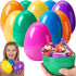 PNIOTAIN 12 Pcs Large Easter Eggs Fillable, 6 Inch Colorful Jumbo Plastic Empty