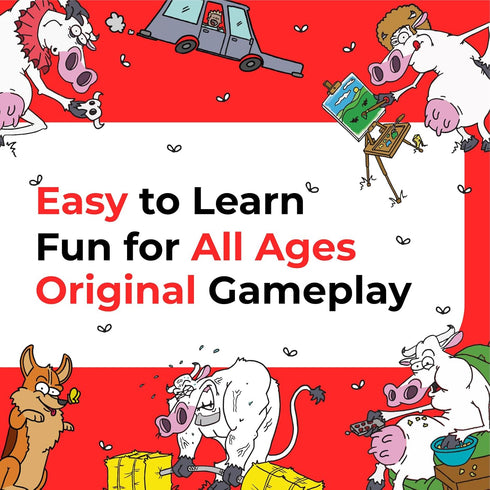 Tweedle Dee Games 6+ Hey Cow! - Family Card Game for Kids and Adults - Fun Farm-Themed Strategy Game Ages - Easy