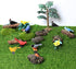 Mini Bird Figurines 7pcs - Cake Cupcake Topper, Miniature Birds for Kids Birthday and Baby Shower Party Supplies