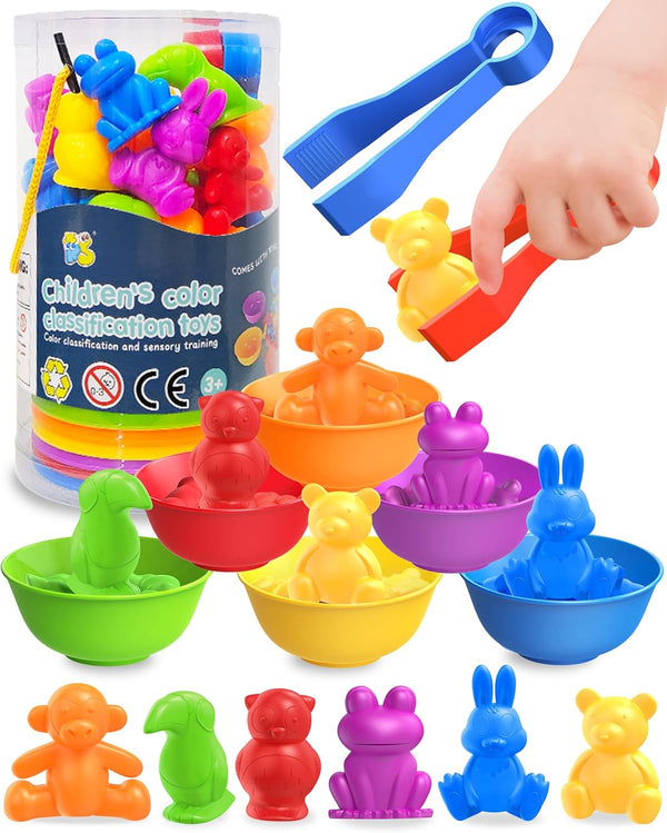 Counting Animals Montessori Toys for Boys & Girls Ages 3-5, Preschool Learning Activities & Sensory Gifts for Kids
