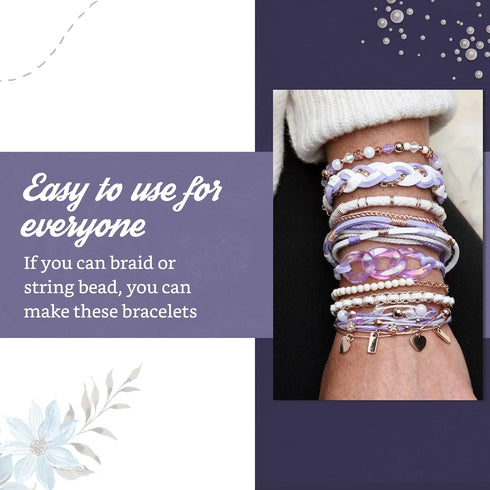Craft Crush Bracelet Making Kit (Lilac), Friendship Bracelet Maker Set for Kids & Adults