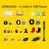 298PCS Sets Pamvava Wheels and Axles Tires, City Car Parts Pieces, Windshield Vehicle Accessories Construction Boys Toy