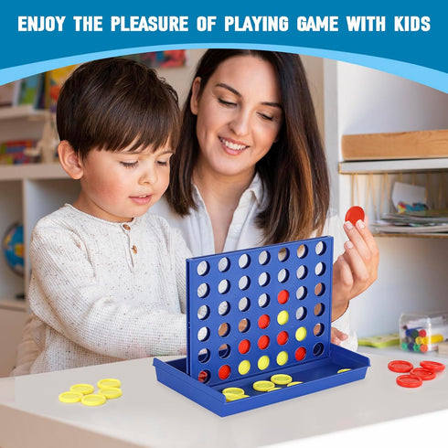 4 in a Row Connect Game Travel Board Game, Medium Size 9.4 inch x 6.8 inch