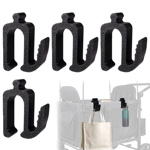 Sinbana 4pcs Multifunctional Side Hooks Compatible with Wonderfold Wagon W4, Black Side Hooks