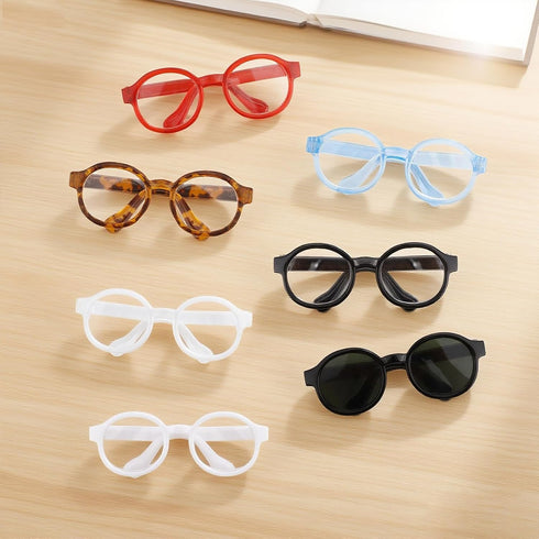Fukaisu 7pcs Set, (7 Doll Eye Glasses Cute Plastic Doll Dress up Sunglasses Eyeglasses Mini Toy Costume Stuff