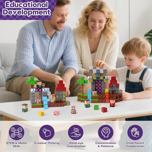 100pcs, 4-8, 3+ Magnetic Blocks, Magnetic Building Blocks Magnetic Blocks for Kids Ages Magnetic Cubes STEM Sensory