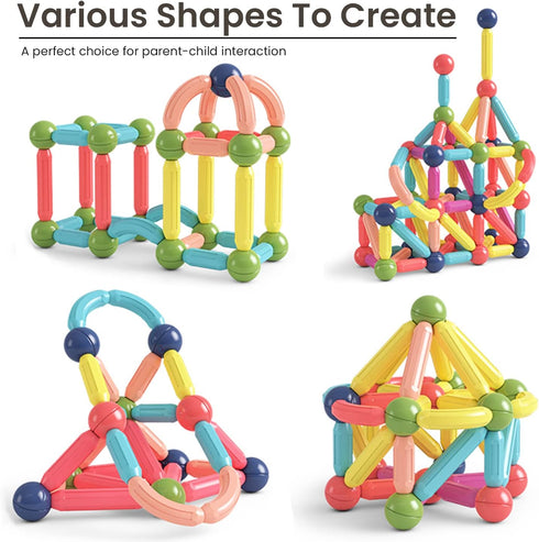 BAKAM Magnetic Building Blocks for Kids Ages 4-8 - STEM Construction Toys (25PCS)