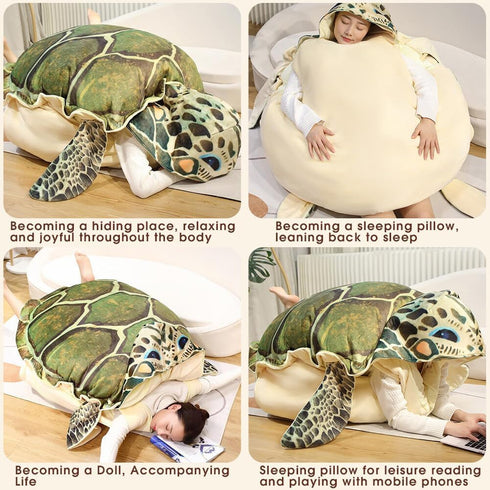 Wearable Turtle Shell Pillows, Creative Tortoise Plush Pillow Toy, Funny Dress Up Gifts for Boys and Girls