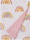 NOJO Little Love Super Soft Baby Blanket, White, Pink, and Gold Rainbow Design