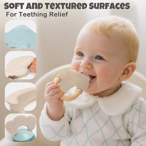 Set 0-6 3-6 Gift10-Pack Baby Rattles & Teethers Baby Toys Months, Teething Toys Months, Sensory Toys with Soft