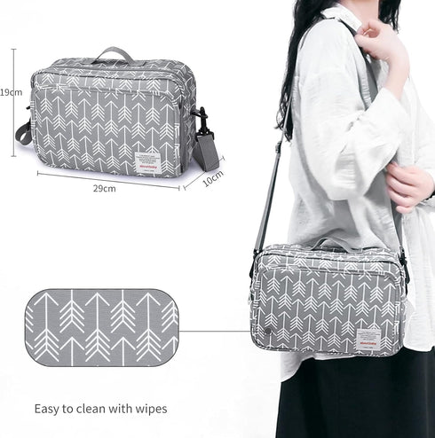 Universal Stroller Caddy Accessories, All-in-One Baby Organizer with Insulated Pocket for Diapers, Toys & Snacks