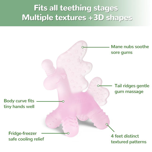 HECCEI Baby Teether Toy, Soft FoodGrade Silicone Teether, Soft Infant Teether Chew Toy, BPA Free, Multi-Texture Design