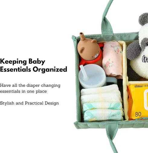 PandaEar Baby Diaper Caddy Organizer, Large Nursery Storage Basket with Handle, Portable Infant Caddy