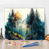 TUMOVO Paint by Number for Adults - Watercolor Forest Landscape DIY Kits for Romantic Art Craft, 16x20inch