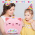 16'' Pink Birthday Cat Plush Stuffed Animal, Kawaii Plushies Cat Body Pillow, Gifts for Kids and Girlfriend