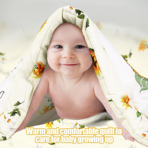 3 Set Mixweer Pcs Sunflower Bee Baby Crib Bedding Baby Girl Yellow Crib Sheets You Are My Sunshine Toddle Sheets Yellow