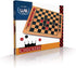 WE Games Solid Wood Red and Black Checkers Board Game Set, 14.5 in. with Inset Grooves for Pieces