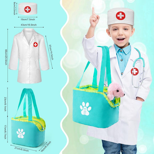 37PC 3-5, Sundaymot Doctor Kit for Kids, Pretend Play Doctor Toys, Doctor Kit for Toddlers with Dog Toy, Medical Bag