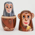 Bits and Pieces - Nesting Monkeys - Hand Painted Wooden Nesting Dolls - Matryoshka - Set of 5 Dolls from 6" Tall