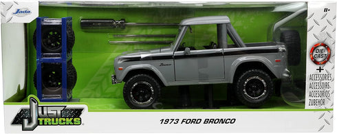 1:24 1973 Jada Toys Just Trucks Ford Bronco Die-cast Car Grey, Toys for Kids and Adults