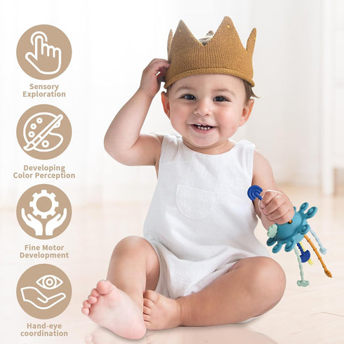 Baby Montessori Toys for 6-18 Months - Silicone Pull String Learning Toys for Toddlers, Birthday Gifts for Boys Girls