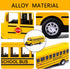 2 Pack 5.5" Pull Back Yellow School Bus Toy Playset, Durable Die-cast Metal Vehicles, Party Favors