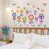 Flowers Wall Stickers for Kids Bedroom - Butterfly Bee Floral Decals for Girls Room, Classroom, Nursery, Playroom -