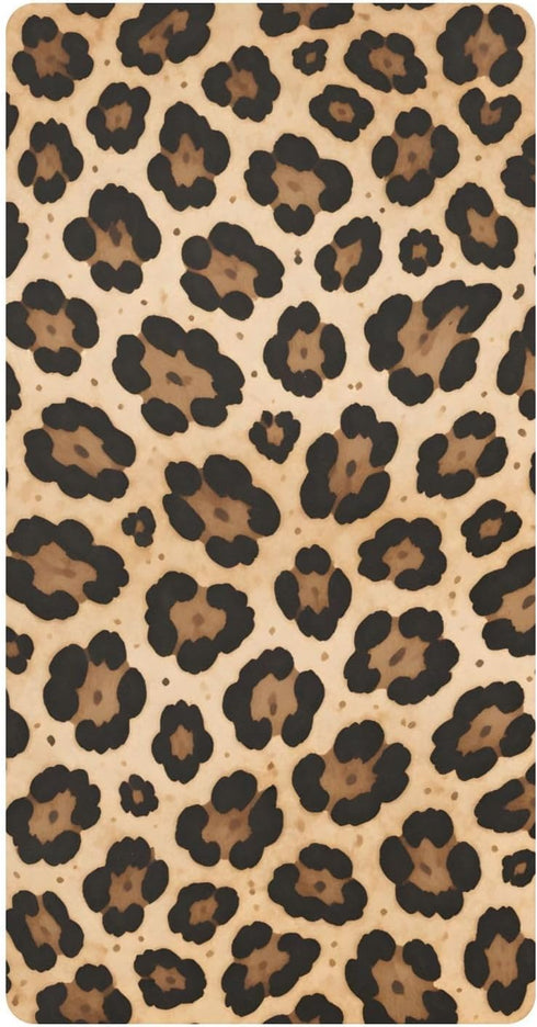 CZXW Cheetah Leopard Print Crib Sheets Fitted 52" x 28" Natural Cotton Soft