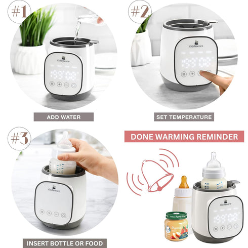 5-in-1 Baby Bottle Warmer for Breastmilk - Feeding Bottle Warmers for all Bottles, Food Jars, and Breastmilk Bags