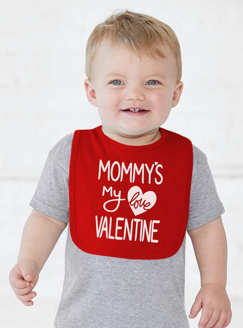 Aiden's Corner Handmade Cute Baby Holiday Valentine Bibs - Boy Girl Love Mommy First Valentine's Day Bib