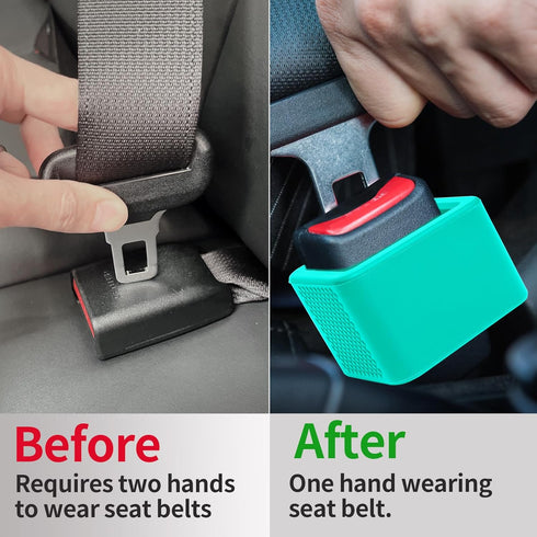 2 Pack Silicone Seat Belt Buckle Holder, Seat Belt Buckle Booster for Kids, Durable Silicone Material, Easy Access