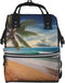 DWVTSLH Coconut Palm Tree Sandy Beach Diaper Bag Backpack Multifunction Nappy Bags Waterproof
