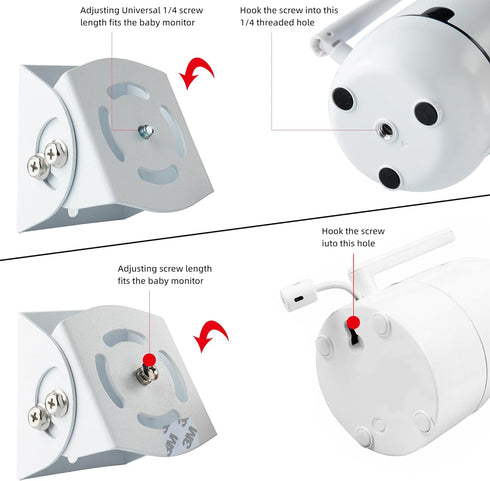Baby Monitor Wall Mount for Infant Optics, Babysense, HelloBaby, Arlo, VAVA and Most Universal Monitors, Easy