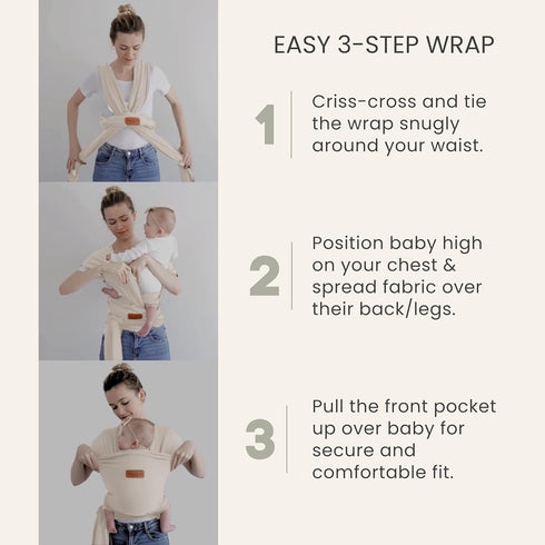 (8-35 lbs) Baby Wraps Carrier Newborn to Toddler Soft, Hands-Free & Stretchy Cotton Ergonomic, Breathable, Machine